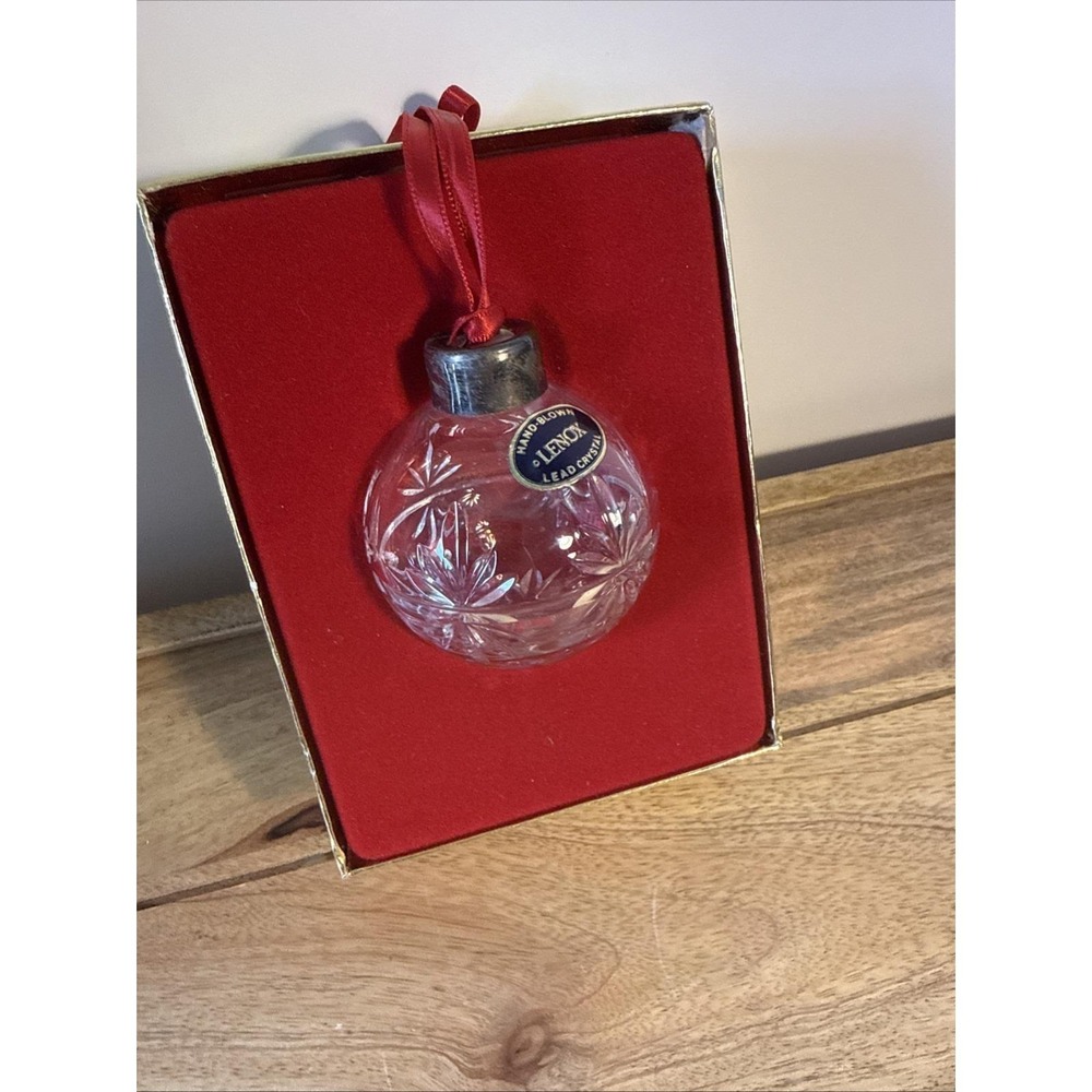 Vintage 1985 Lenox Crystal Starlight Christmas Ornament Hand Blown Boxed